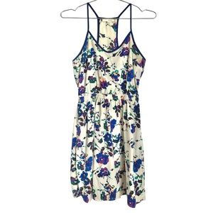 Lush Cream Watercolor Floral Racerback Tank Dress Size XS